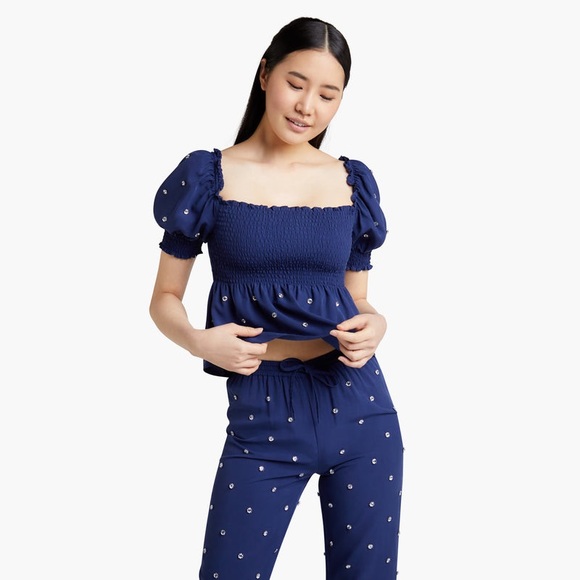 Hill House Home The Jewel Jammie Top in Navy | Sz Large | NWOT - Picture 4 of 12